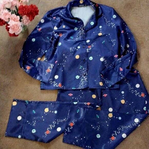 Nasty Gal Satin Pajamas Spacecore - Picture 1 of 9